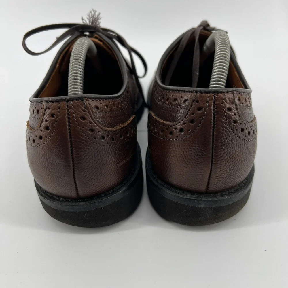 Allen Edmonds Tate Mens‎ 9.5 B Brown Wingtip Brogue Leather Oxford Dress Shoes
